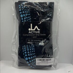 LA‎ ACTIVE Graduated Compression Socks Non-Slip Grips Safety S/M NEW